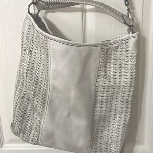 White/light gray purse - never used